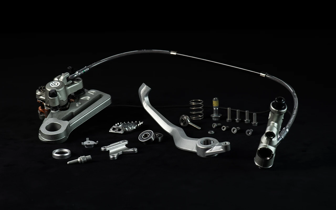 Rear footbrake kit with pedal