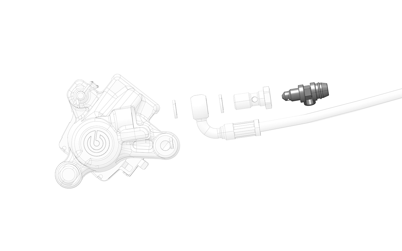 Rear brake caliper bleeder