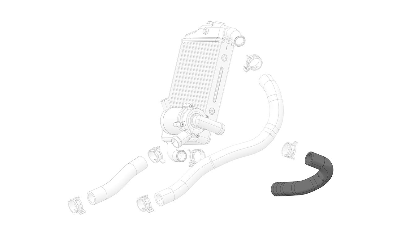 Radiator - water pump hose inlet