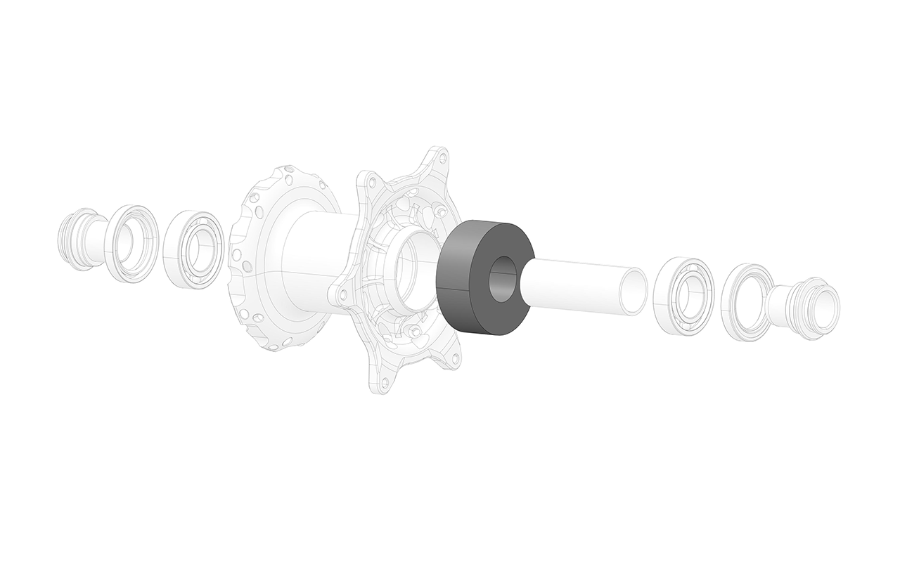 Hub interior centering bushing foam