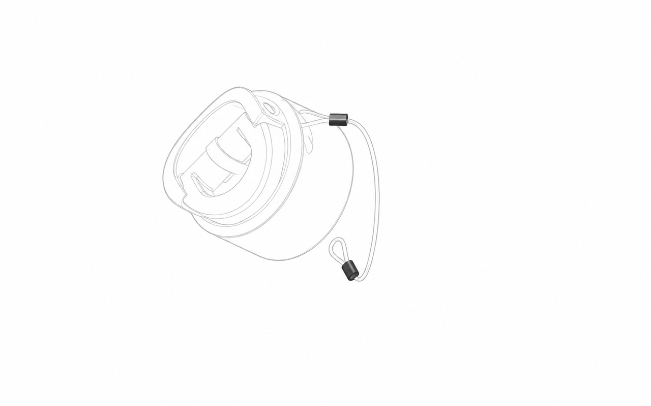 Charging port cap steel cable clamp