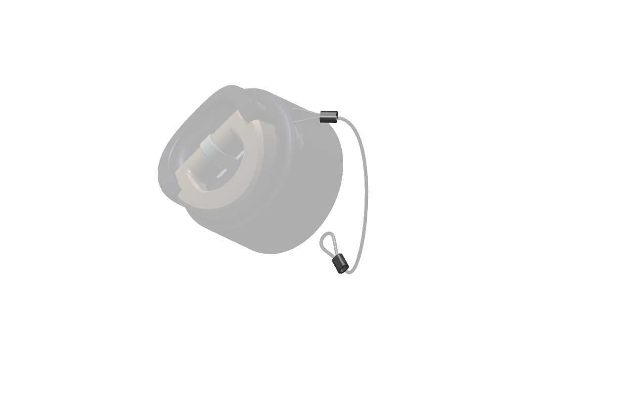 Charging port cap steel cable clamp
